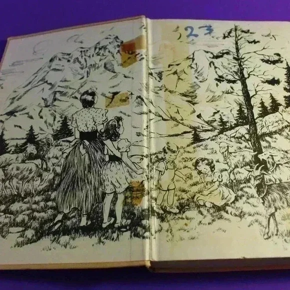 🔴💜💥✨️RARE VINTAGE HARDCOVER HEIDI'S CHILDREN BOOK 1959 BY CHARLES TRITTEN  - Picture 7 of 9
